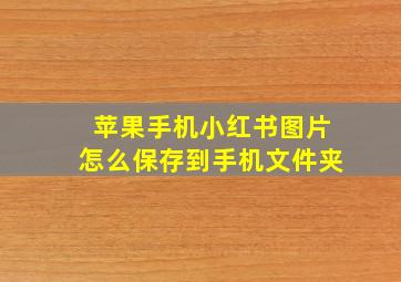 苹果手机小红书图片怎么保存到手机文件夹