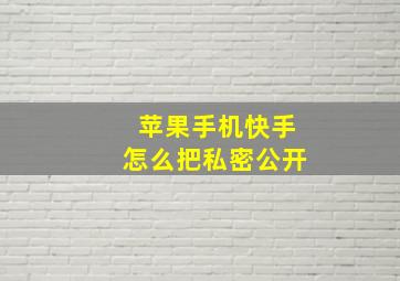 苹果手机快手怎么把私密公开