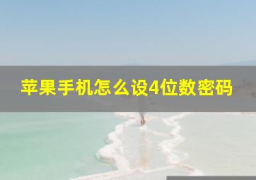 苹果手机怎么设4位数密码