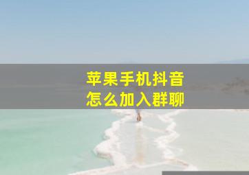 苹果手机抖音怎么加入群聊