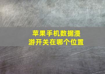 苹果手机数据漫游开关在哪个位置