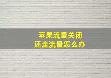 苹果流量关闭还走流量怎么办