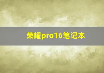 荣耀pro16笔记本