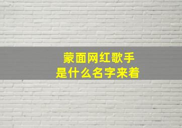 蒙面网红歌手是什么名字来着