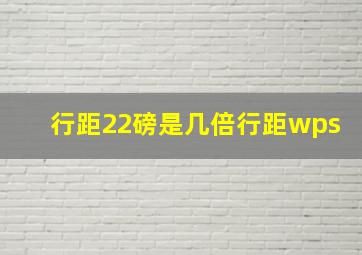 行距22磅是几倍行距wps