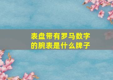 表盘带有罗马数字的腕表是什么牌子