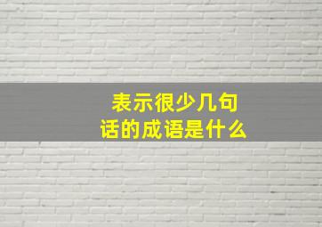 表示很少几句话的成语是什么