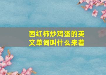 西红柿炒鸡蛋的英文单词叫什么来着