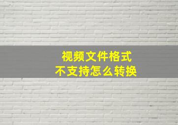 视频文件格式不支持怎么转换