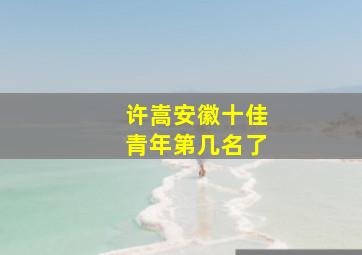 许嵩安徽十佳青年第几名了