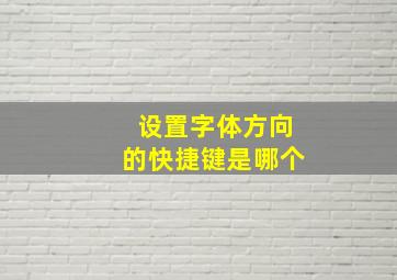 设置字体方向的快捷键是哪个