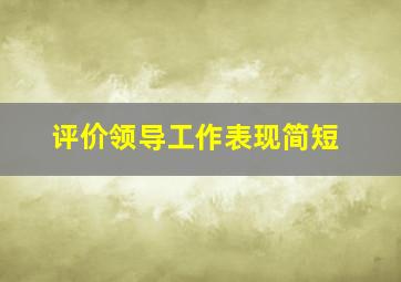 评价领导工作表现简短