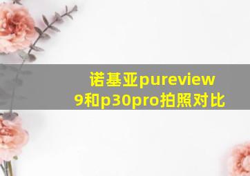 诺基亚pureview9和p30pro拍照对比