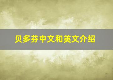 贝多芬中文和英文介绍