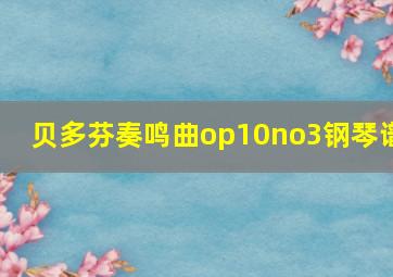 贝多芬奏鸣曲op10no3钢琴谱