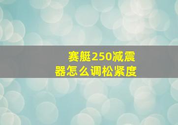 赛艇250减震器怎么调松紧度