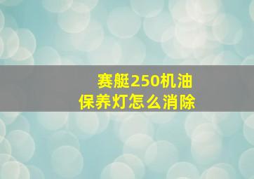 赛艇250机油保养灯怎么消除