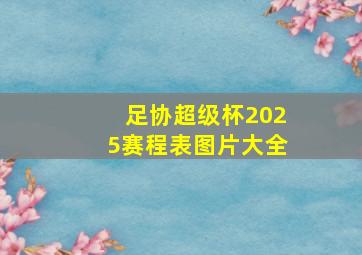 足协超级杯2025赛程表图片大全