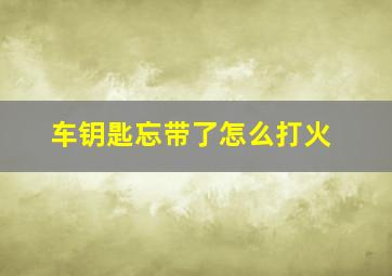 车钥匙忘带了怎么打火