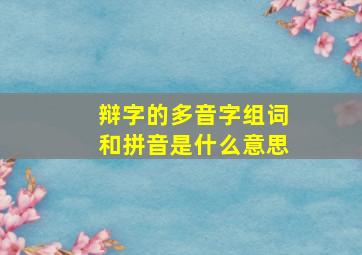 辩字的多音字组词和拼音是什么意思