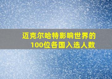 迈克尔哈特影响世界的100位各国入选人数