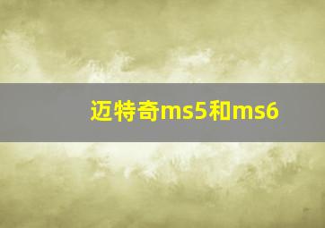 迈特奇ms5和ms6