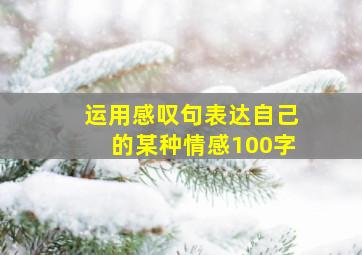 运用感叹句表达自己的某种情感100字