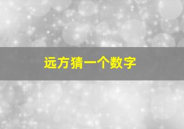 远方猜一个数字