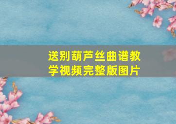 送别葫芦丝曲谱教学视频完整版图片