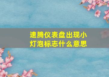 速腾仪表盘出现小灯泡标志什么意思