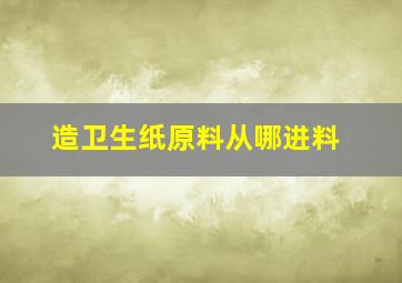 造卫生纸原料从哪进料