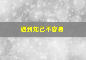 遇到知己不容易