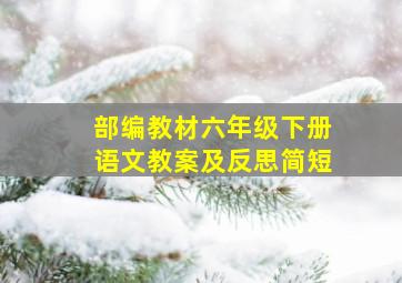 部编教材六年级下册语文教案及反思简短