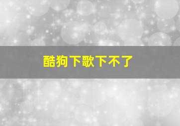 酷狗下歌下不了