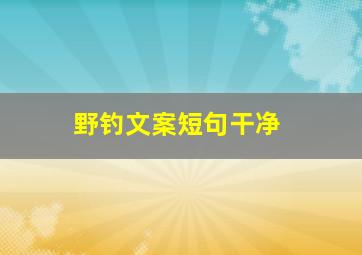 野钓文案短句干净