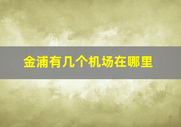 金浦有几个机场在哪里