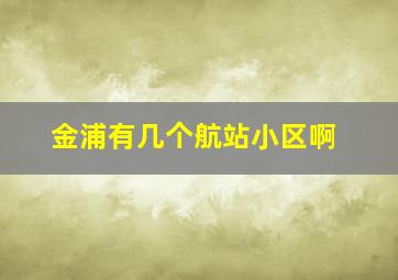 金浦有几个航站小区啊