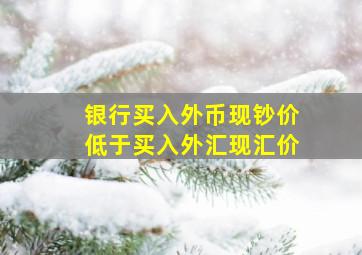 银行买入外币现钞价低于买入外汇现汇价