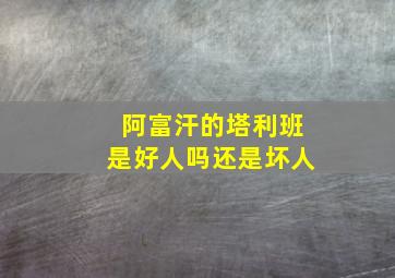 阿富汗的塔利班是好人吗还是坏人