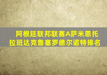 阿根廷联邦联赛A萨米恩托拉班达克鲁塞罗德尔诺特排名