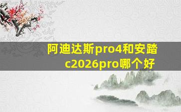 阿迪达斯pro4和安踏c2026pro哪个好