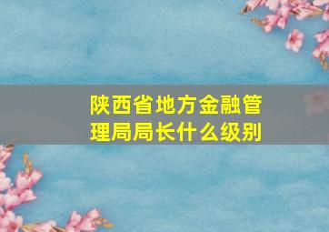 陕西省地方金融管理局局长什么级别