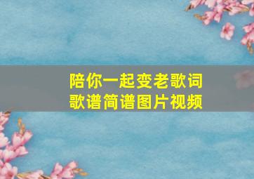 陪你一起变老歌词歌谱简谱图片视频