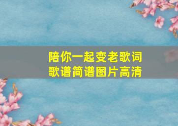 陪你一起变老歌词歌谱简谱图片高清