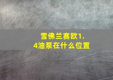 雪佛兰赛欧1.4油泵在什么位置