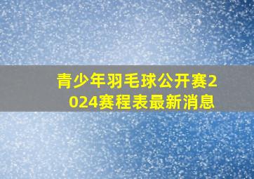 青少年羽毛球公开赛2024赛程表最新消息