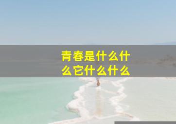 青春是什么什么它什么什么