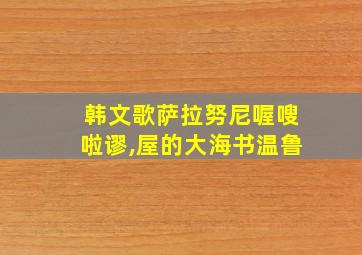 韩文歌萨拉努尼喔嗖啦谬,屋的大海书温鲁