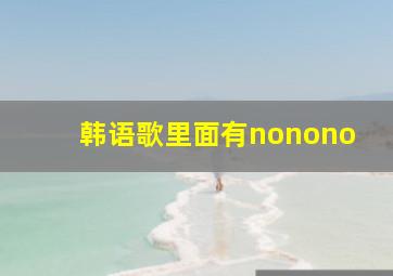 韩语歌里面有nonono