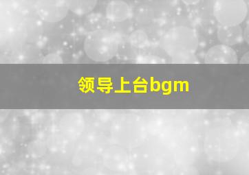 领导上台bgm